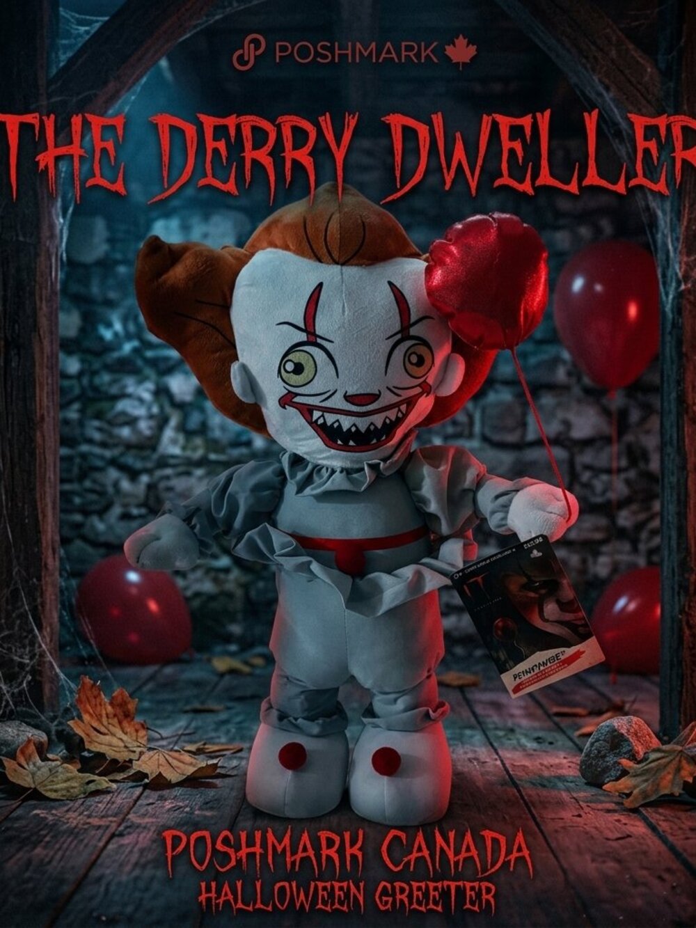 NWT Pennywise IT Movie Halloween Greeter – "You'll Float Too" 🎈